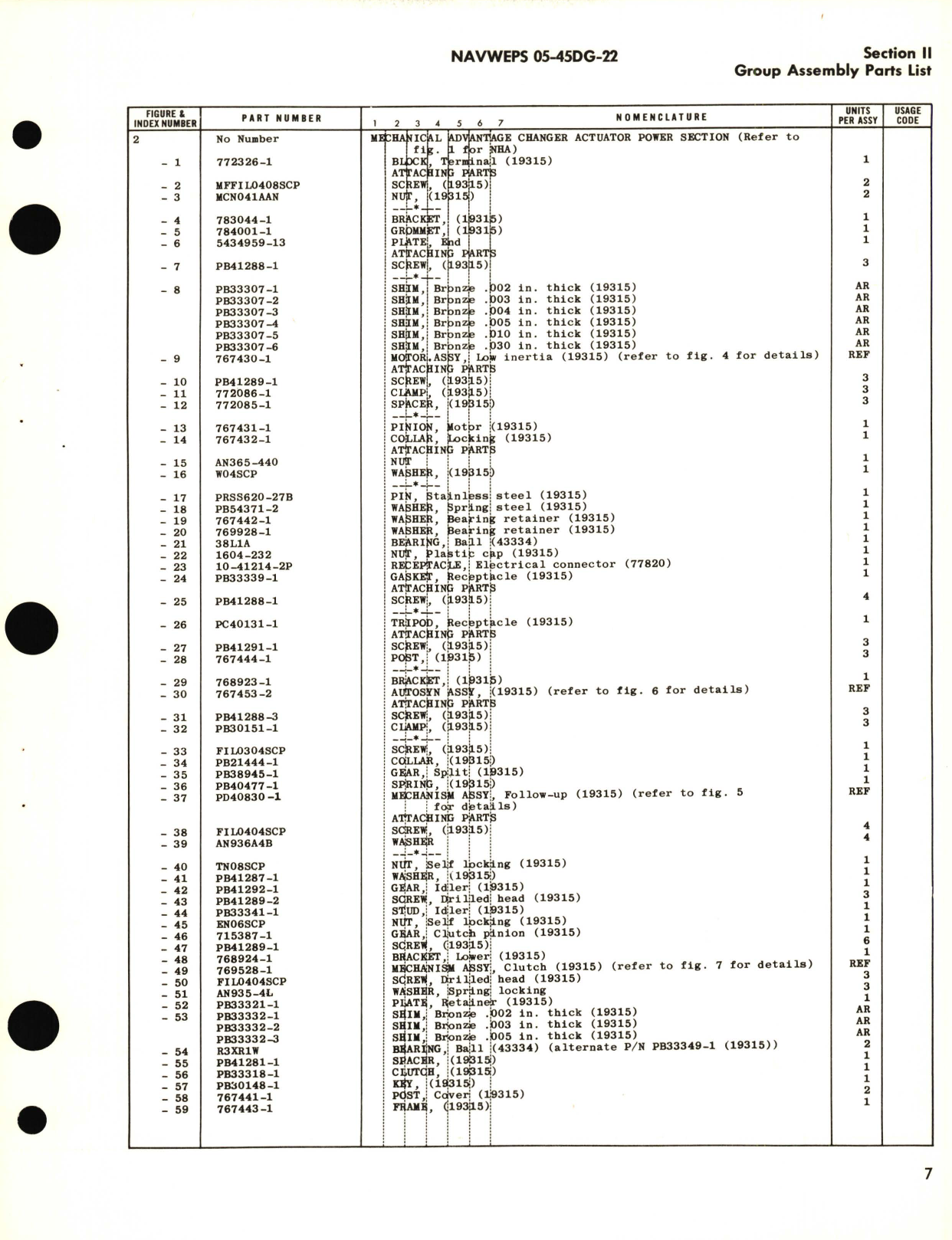 Sample page 9 from AirCorps Library document:  Illustrated Parts Breakdown for Mechanical Advantage Changer Actuator Part No. 5434959 