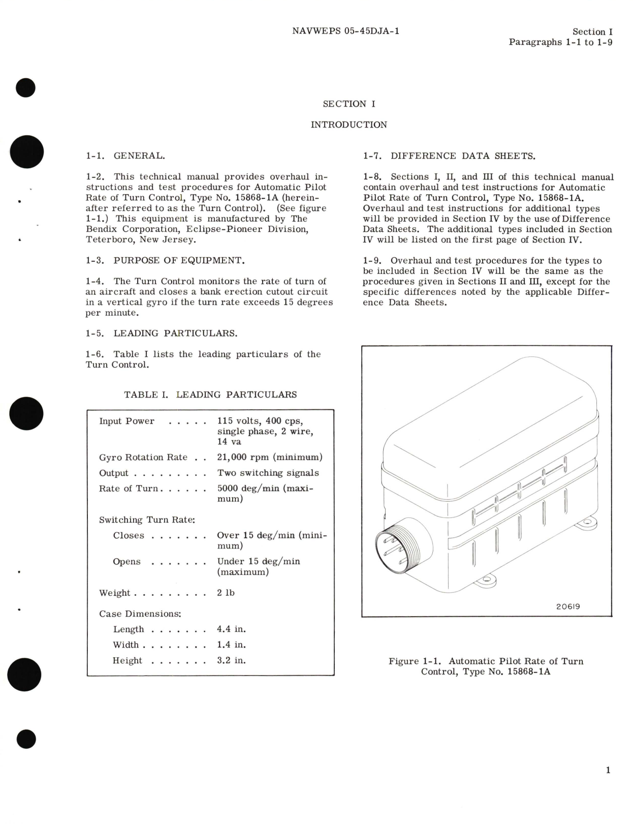 Sample page 5 from AirCorps Library document: Overhaul Instructions for Automatic Pilot Rate of Turn Control Type No. 15868-1A 