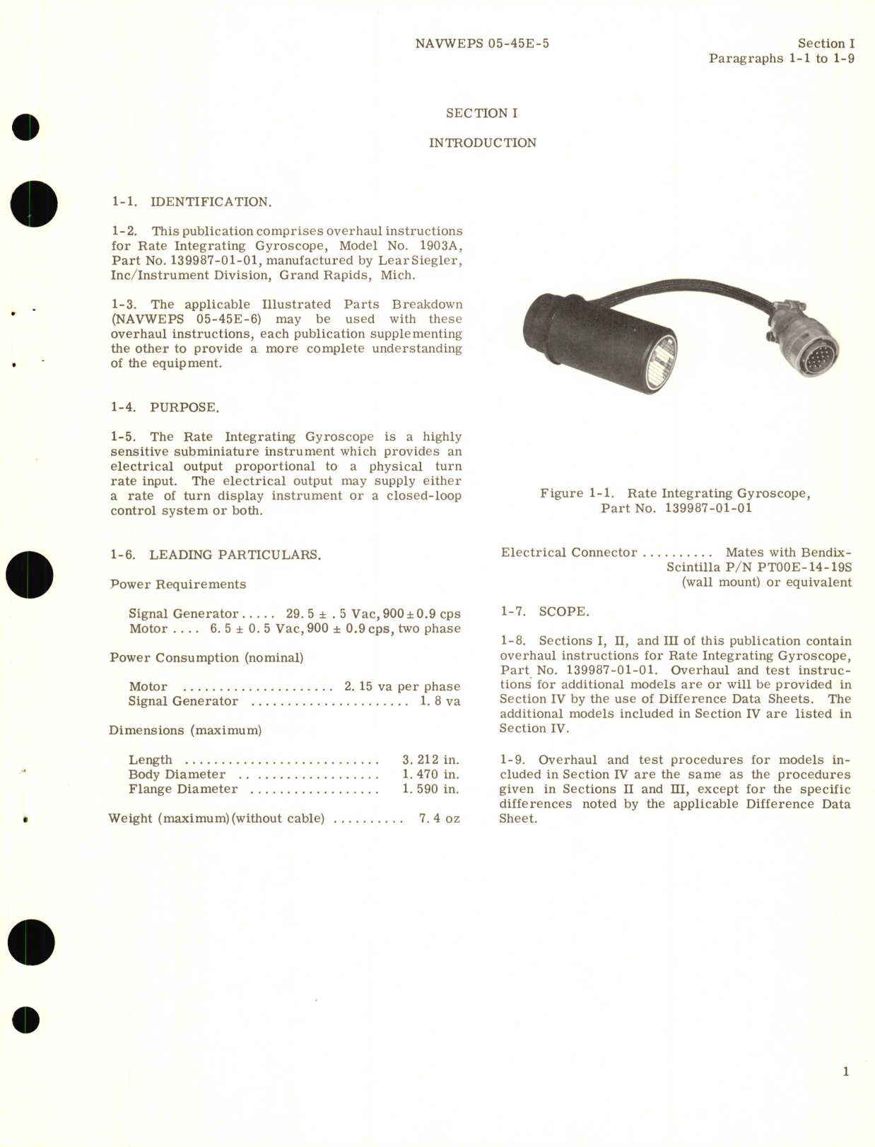 Sample page 5 from AirCorps Library document: Overhaul Instructions for Rate Integrating Gyroscope Model No. 1903A Part No. 139987