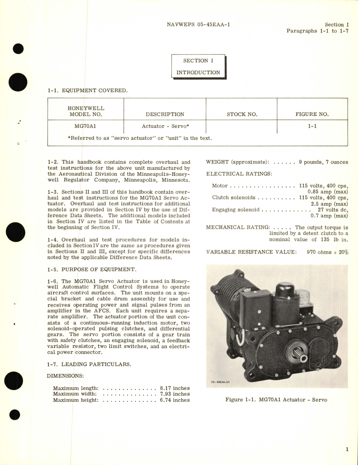 Sample page 5 from AirCorps Library document: Overhaul Instructions for Servo Actuator Part No MG70A1, MG70A2, MG70A3, MG70A4