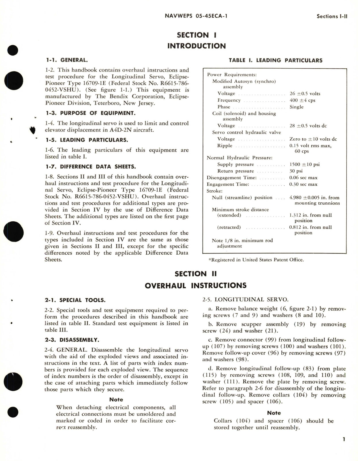 Sample page 5 from AirCorps Library document: Overhaul Instructions for Longitudinal Servo Part No. 16709-1E, 16731-1A 