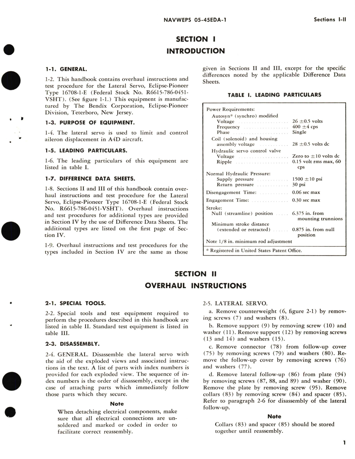 Sample page 5 from AirCorps Library document: Overhaul Instructions for Lateral Servo Part No. 16708-1 