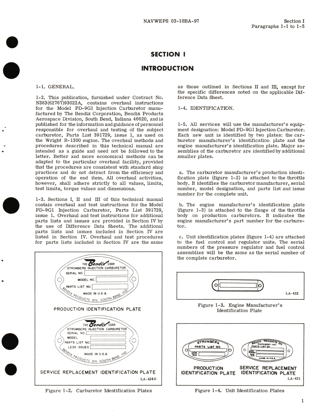 Sample page 5 from AirCorps Library document: Overhaul Instructions for Injection Carburetor Model PD-9G1 Parts List No. 391509-5, 391509-7, 391509-8, 391729-1, 391729-3, 391729-4