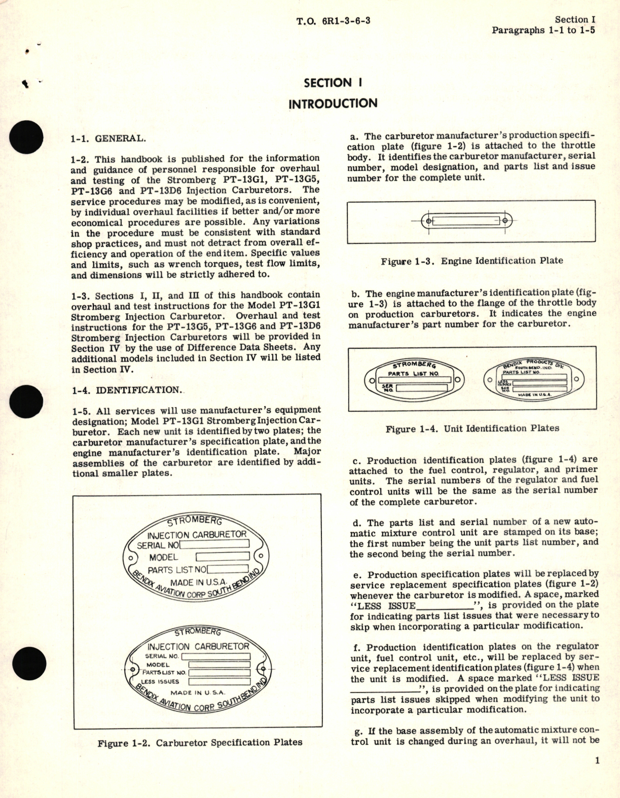 Sample page 5 from AirCorps Library document: Overhaul Instructions for Storomberg Injection Carburetor Models PT-13G1, PT-13G5, PT-13G6, PT-13D6