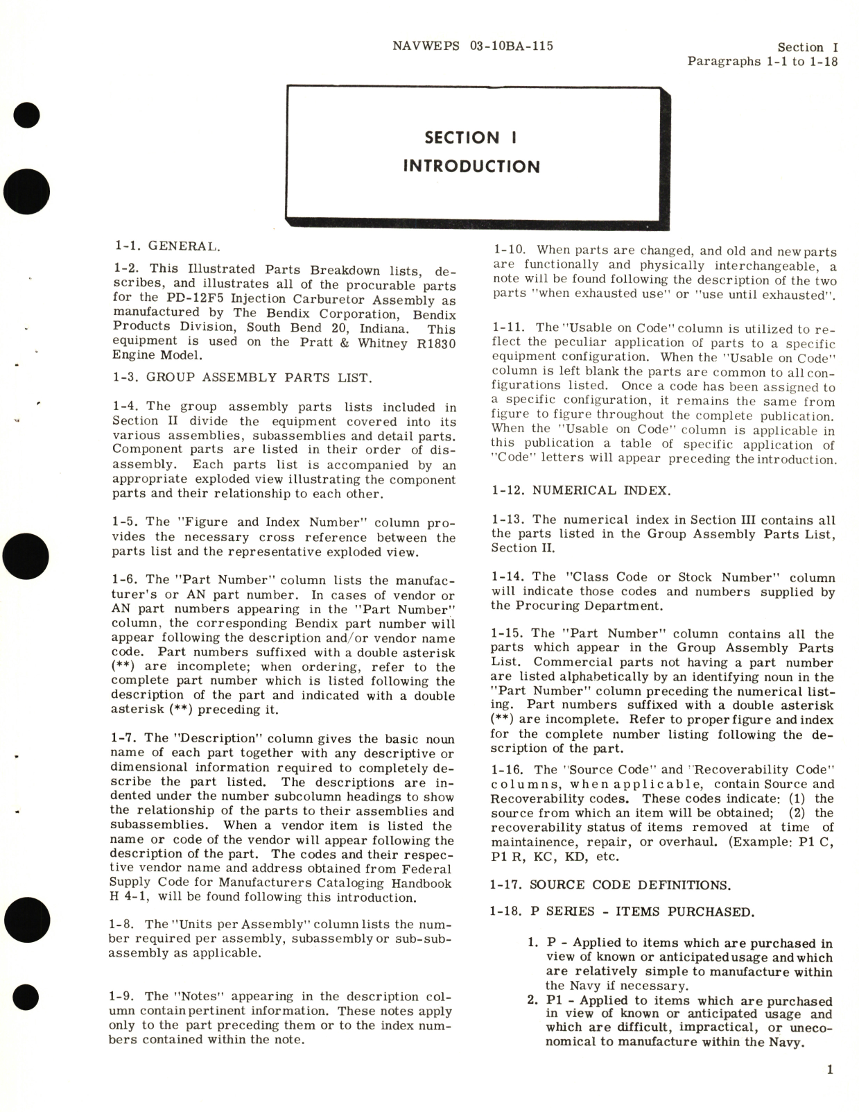 Sample page 5 from AirCorps Library document: Illustrated Parts Breakdown for Injection Carburetor Model PD-12F5 Parts List No. 395481-2