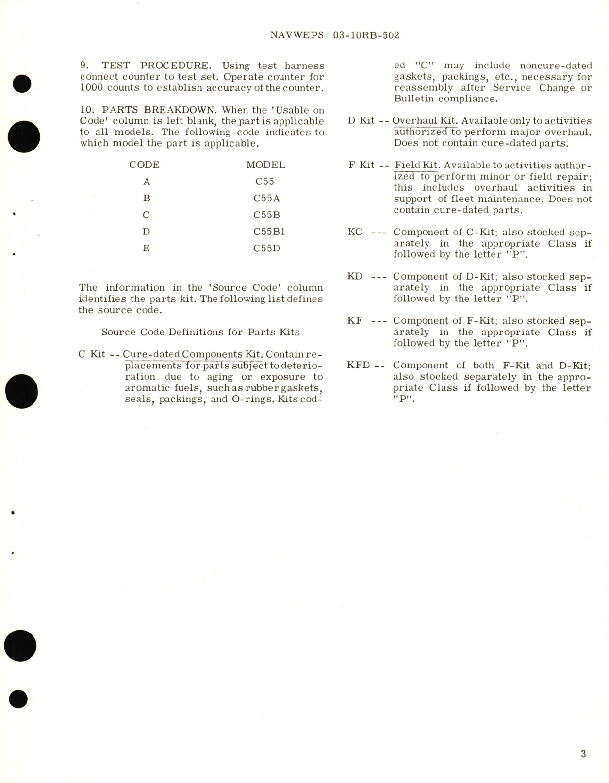 Sample page 5 from AirCorps Library document: Overhaul Instructions with Parts Breakdown for Fuel Flow Counter Model No. C55, C55A, C55B, C55B1, C55D