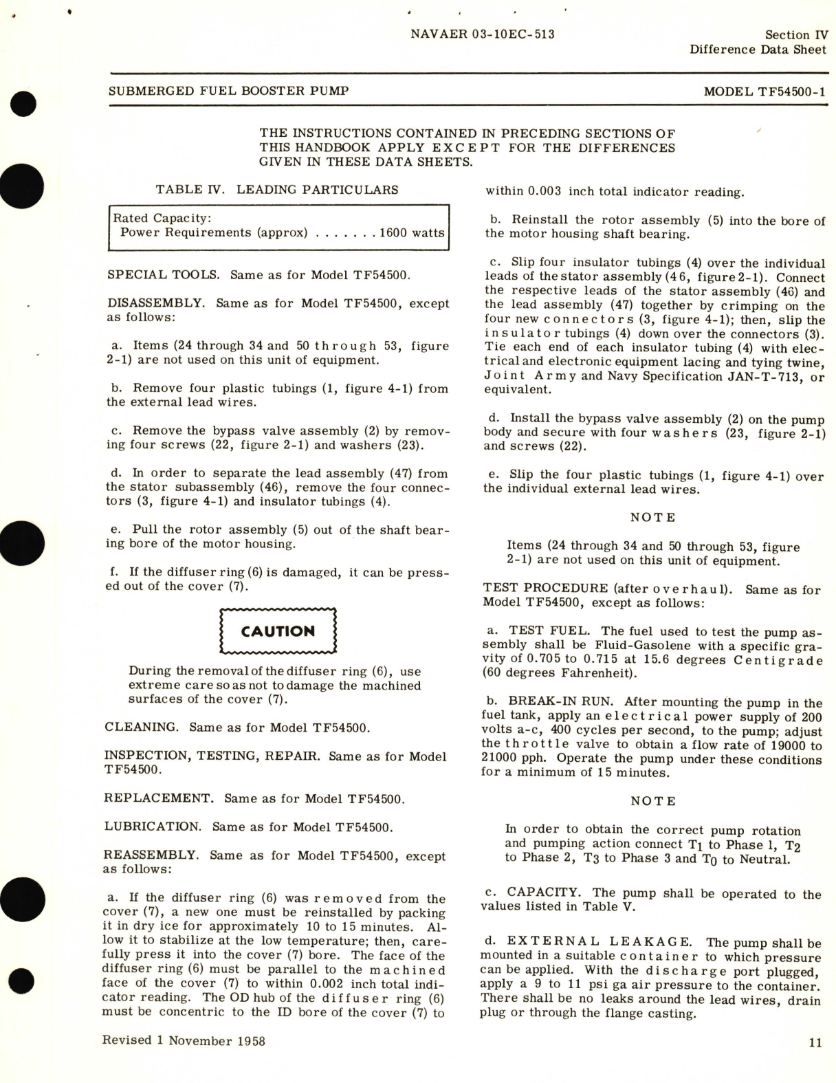 Sample page 7 from AirCorps Library document: Overhaul Instructions for Submerged Fuel Booster Pump Models TF54500, TF54500-1, TF54500-6 