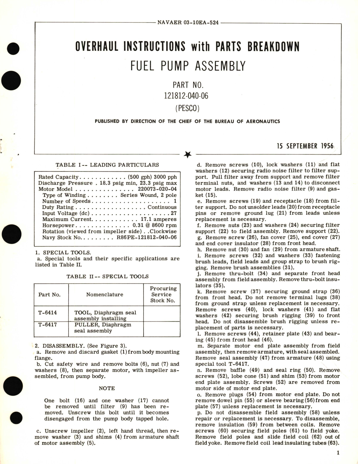 Sample page 1 from AirCorps Library document: Overhaul Instructions with Parts Breakdown for Part No. 121812-040-06 