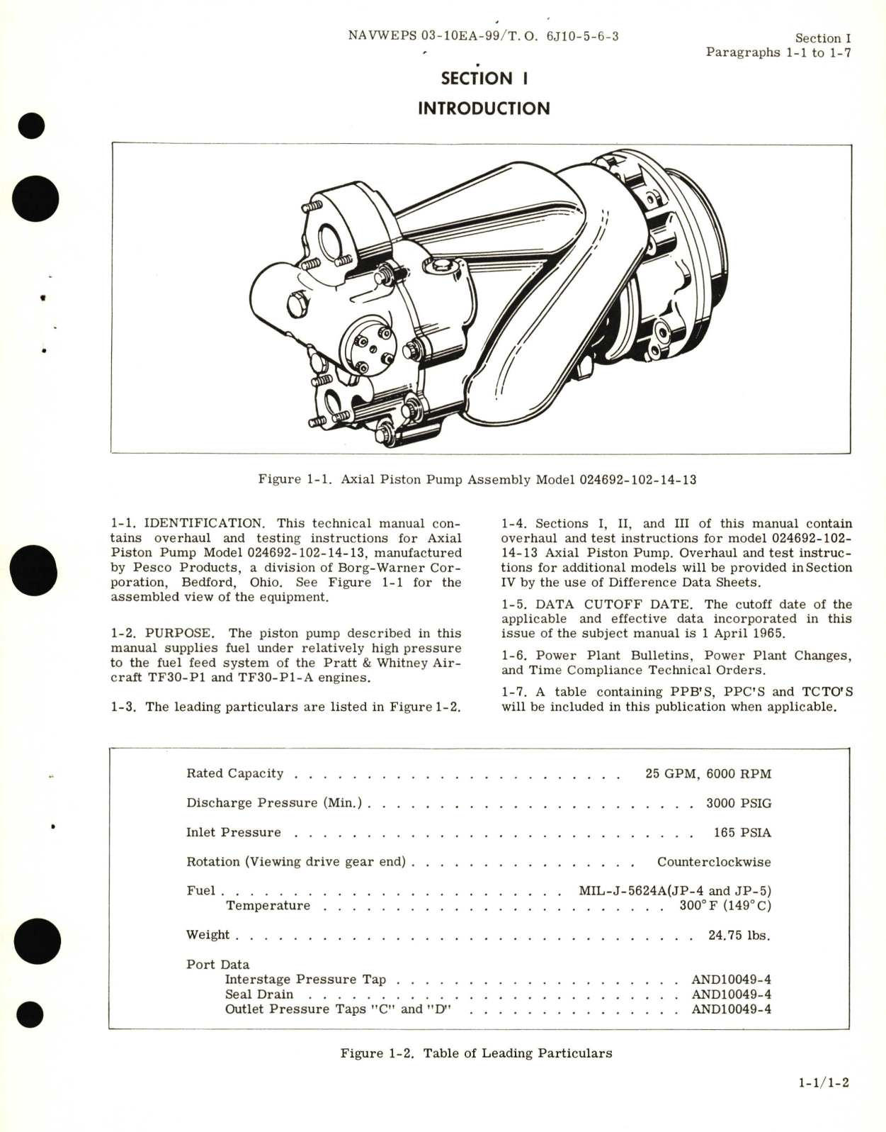 Sample page 5 from AirCorps Library document: Overhaul Instructions for Axial Piston Pump Assembly Model 024692-102-14-13