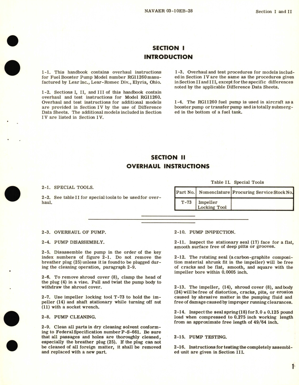 Sample page 5 from AirCorps Library document: Overhaul Instructions for Fuel Booster Pumps Models RG11260, RG11260A1, RG11260A3