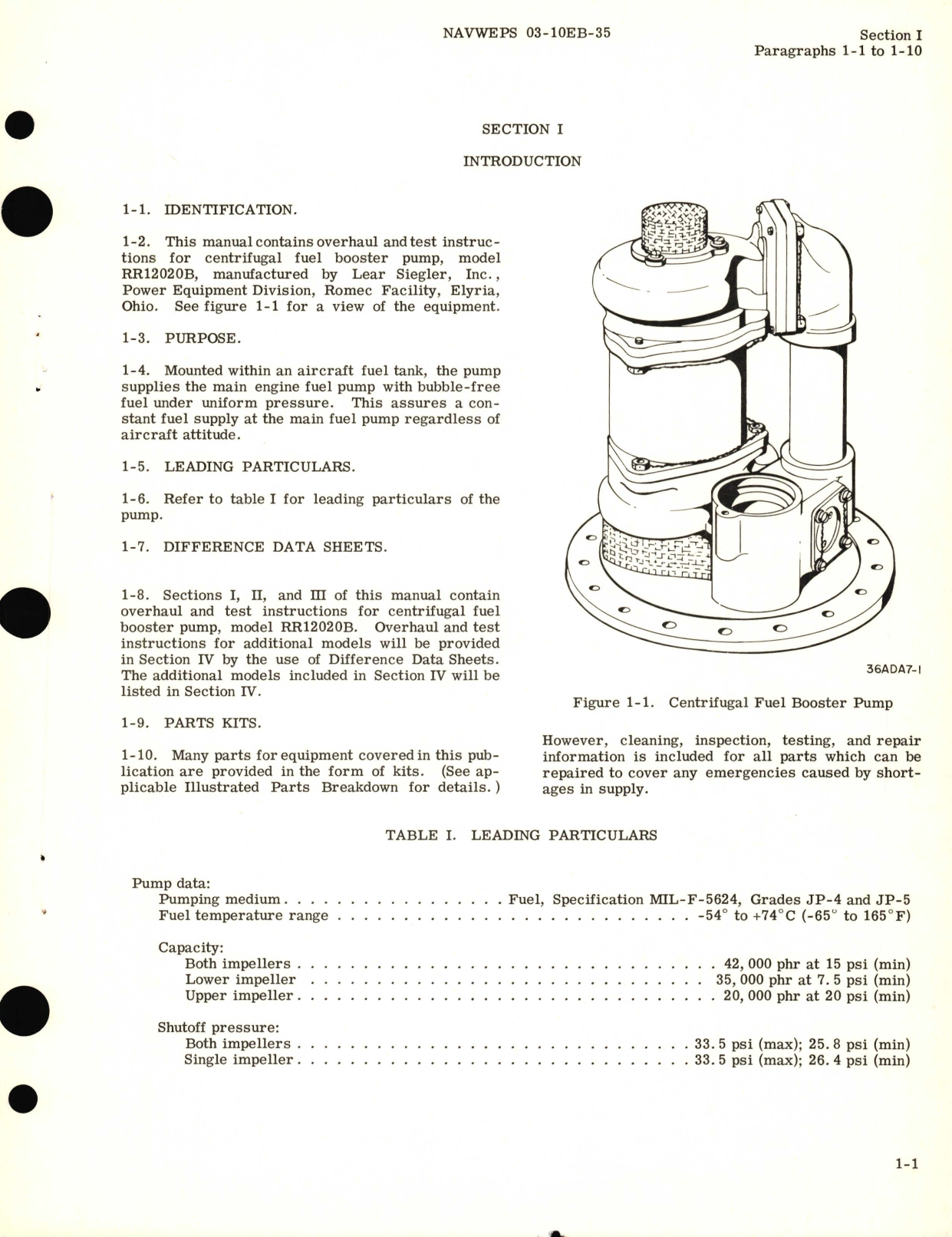 Sample page 5 from AirCorps Library document: Overhaul Instructions for Centrifugal Fuel Booster Pump Model RR12020B