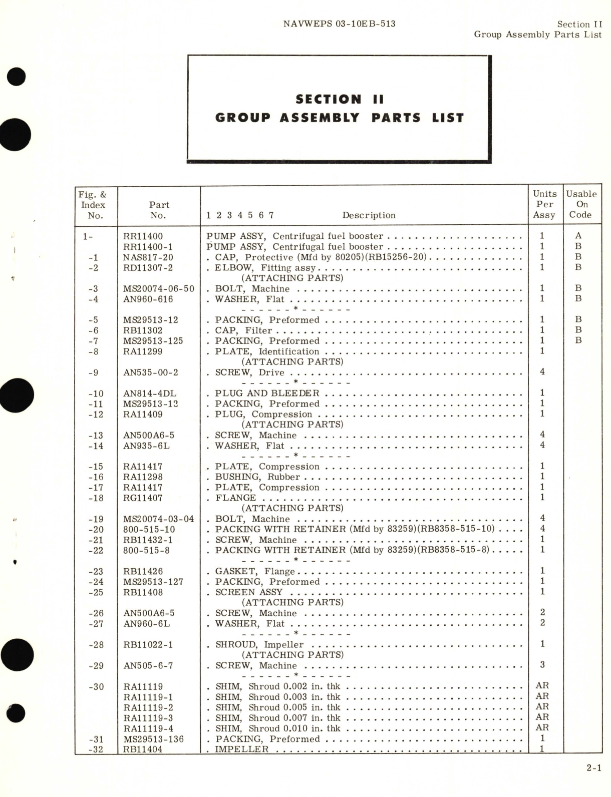 Sample page 7 from AirCorps Library document: Illustrated Parts Breakdown for Fuel Booster Pump Models RR11400, RR11400-1