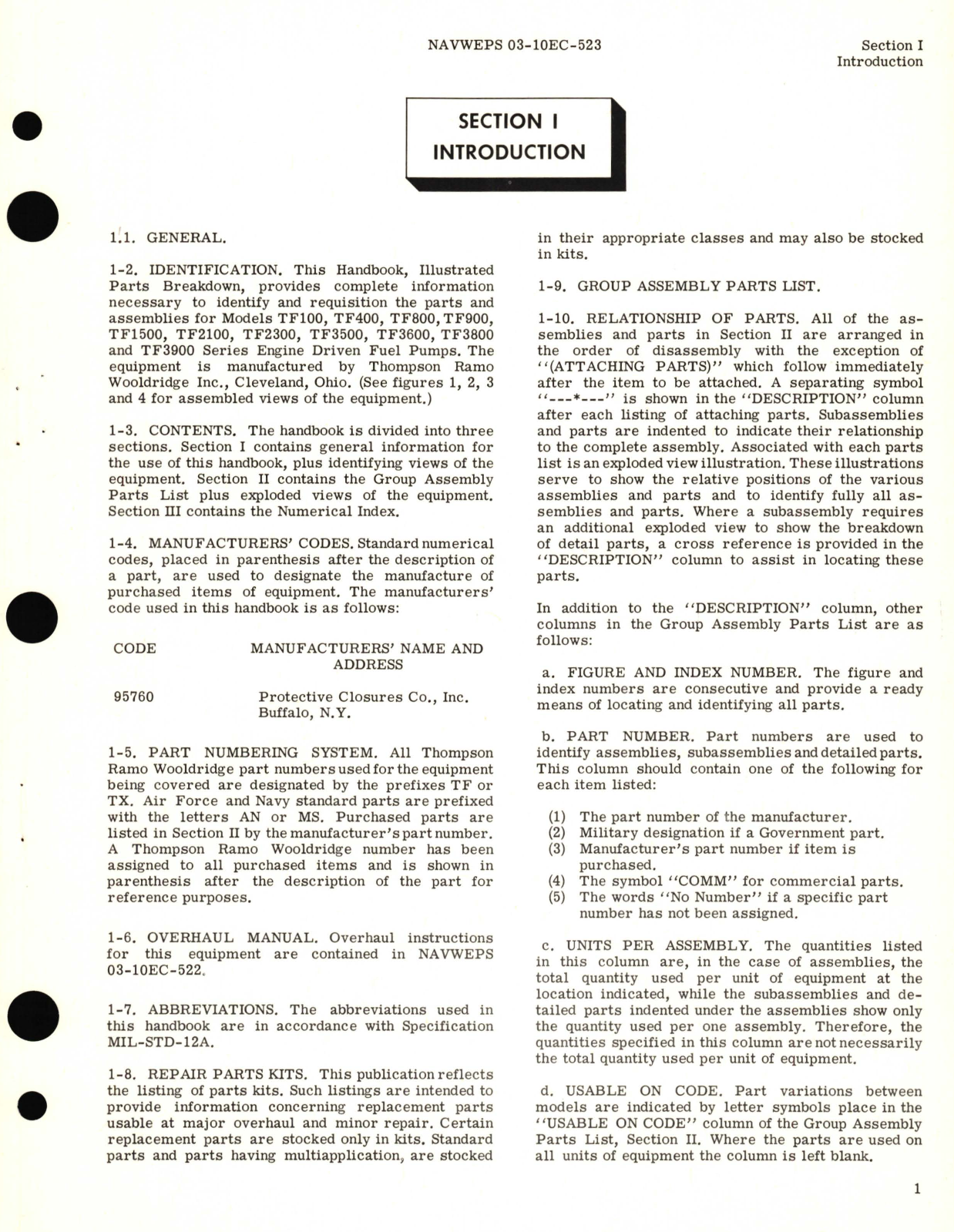 Sample page 5 from AirCorps Library document: Illustrated Parts Breakdown for Engine Driven Fuel Pumps TF100, TF400, TF800, TF900, TF1500, TF2100, TF2300, TF3500, TF3600, TF3800, TF3900