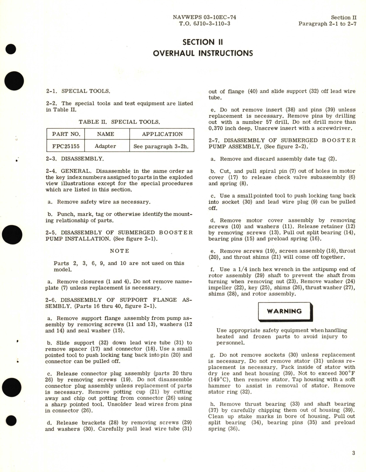 Sample page 7 from AirCorps Library document: Overhaul for Submerged Booster Pump Models TB117300-3, TB117300-5, 245200-1