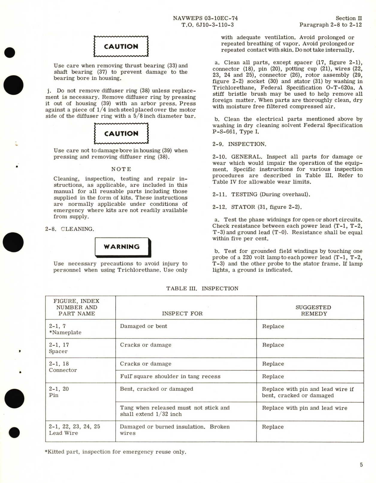 Sample page 9 from AirCorps Library document: Overhaul for Submerged Booster Pump Models TB117300-3, TB117300-5, 245200-1