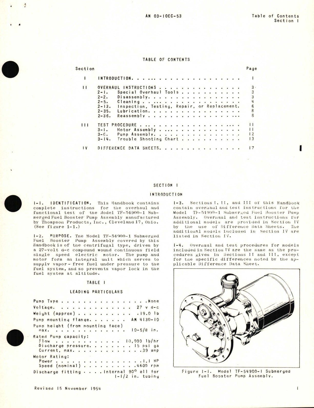 Sample page 3 from AirCorps Library document: Overhaul Instructions for Submerged Fuel Booster Pumps TF-54900 Series 