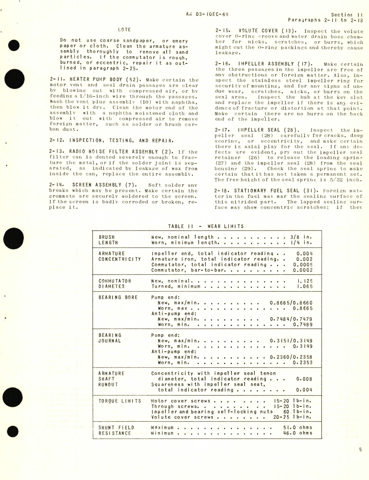 Sample page 7 from AirCorps Library document: Overhaul Instructions for Submerged Heater Pump Model TF-53300-1 