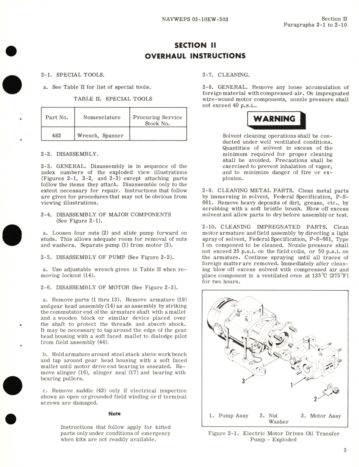 Sample page 5 from AirCorps Library document: Overhaul Instructions for Pump, Oil Transfer Electric Motor Driven Model RG9840 