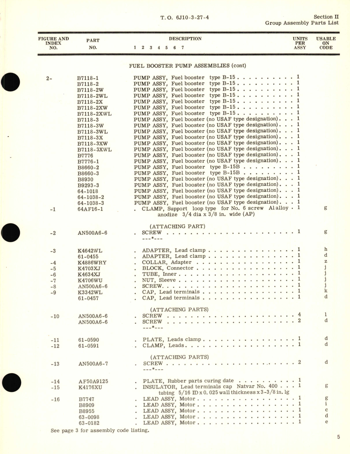 Sample page 7 from AirCorps Library document: Illustrated Parts Breakdown for Fuel Booster Pumps B7118, B7776, B8660, B8930, B9293, 64-1038, B8930, 64-1018