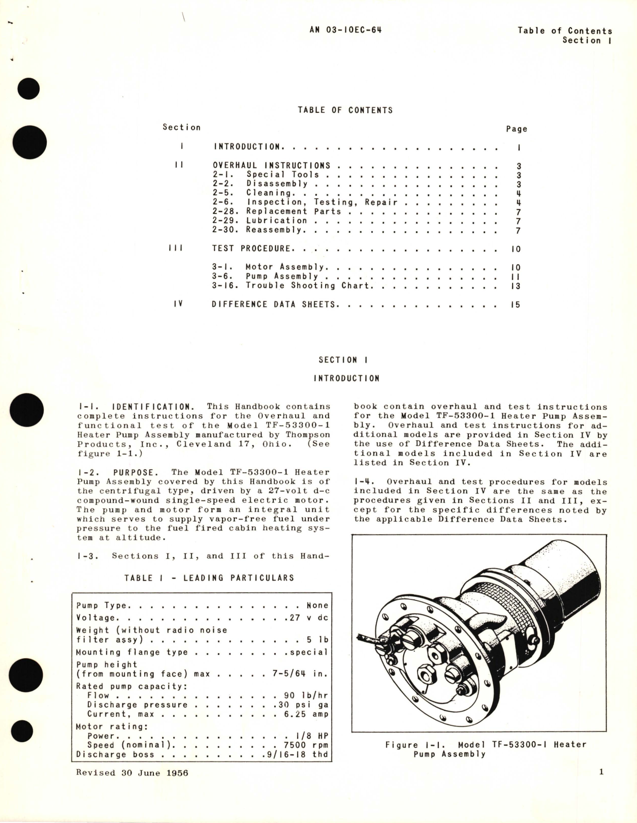 Sample page 3 from AirCorps Library document: Overhaul Instructions for Submerged Heater Pump Models TF-53300-1 and TF-53300-3