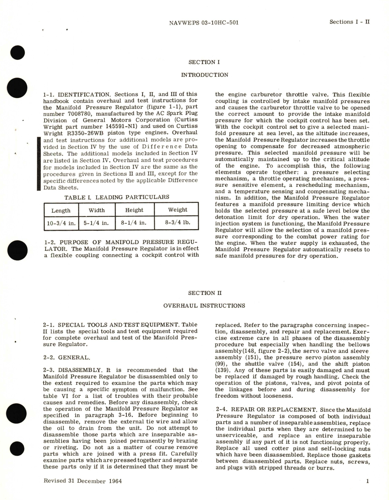 Sample page 5 from AirCorps Library document: Overhaul Instructions for Manifold Pressure Regulator Assembly Part No. 7008780, 7876071