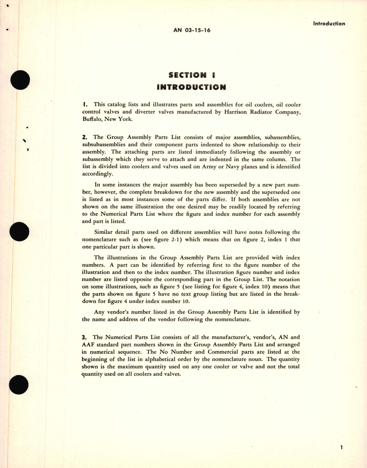 Sample page 5 from AirCorps Library document: Parts Catalog for Oil Coolers and Control Valves