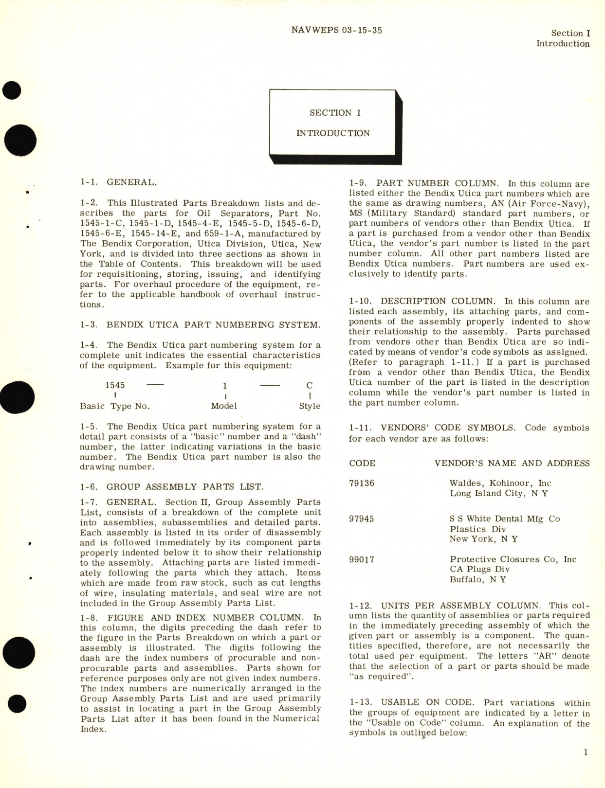 Sample page 5 from AirCorps Library document: Overhaul Instructions with Parts Breakdown for Oil Separator Part No. 1545, 659 