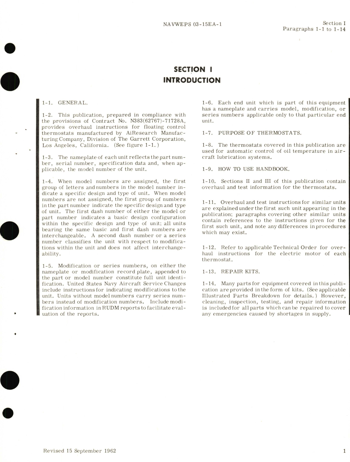 Sample page 5 from AirCorps Library document: Overhaul Instructions Floating Control Thermostats Part No. 11606, 12212, 12214, 12218, 12222, 12280, 12282