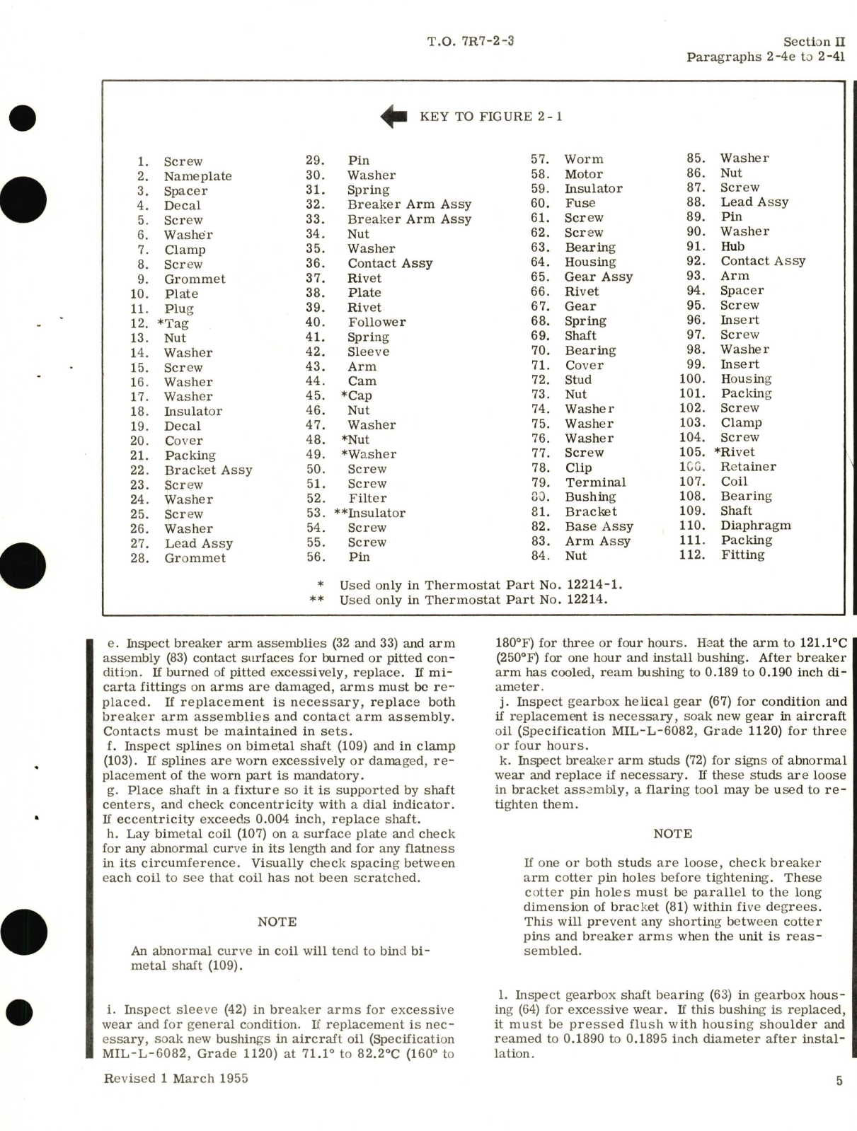 Sample page 9 from AirCorps Library document: Overhaul Instructions Floating Control Thermostats Part No. 11606, 12212, 12214, 12218, 12222, 12280, 12282