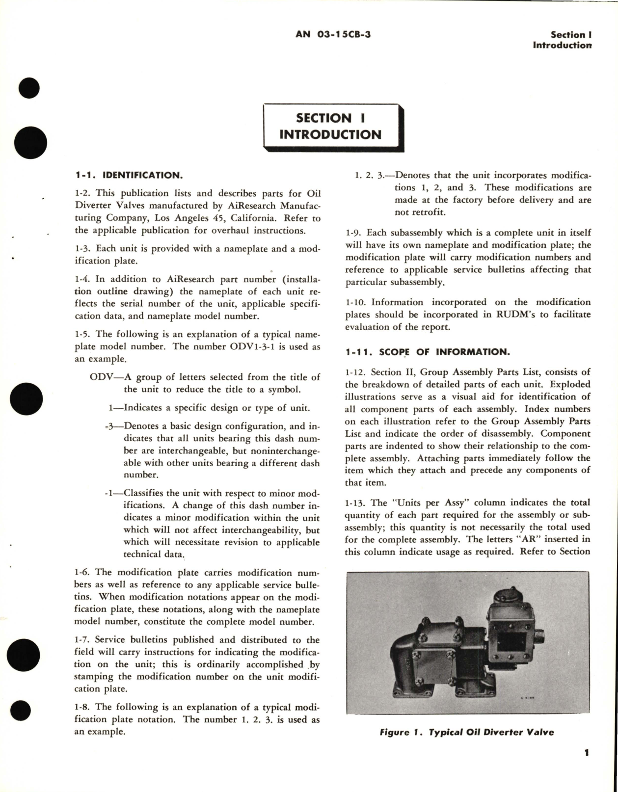 Sample page 5 from AirCorps Library document: Illustrated Parts Breakdown for Oil Diverter Valves Part No. 12190, 12206, 12224, 12252, 12254, Model ODV1-3, ODV1-1