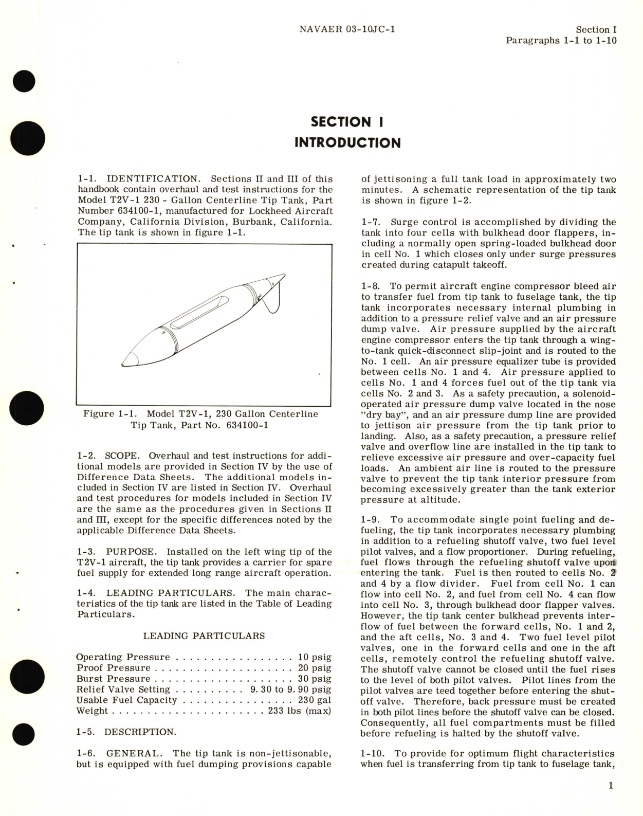 Sample page 5 from AirCorps Library document: Overhaul Instructions for Model T2V-1 230-Gallon Centerline Tip Tank Part No. 634100-1, 634100-2 