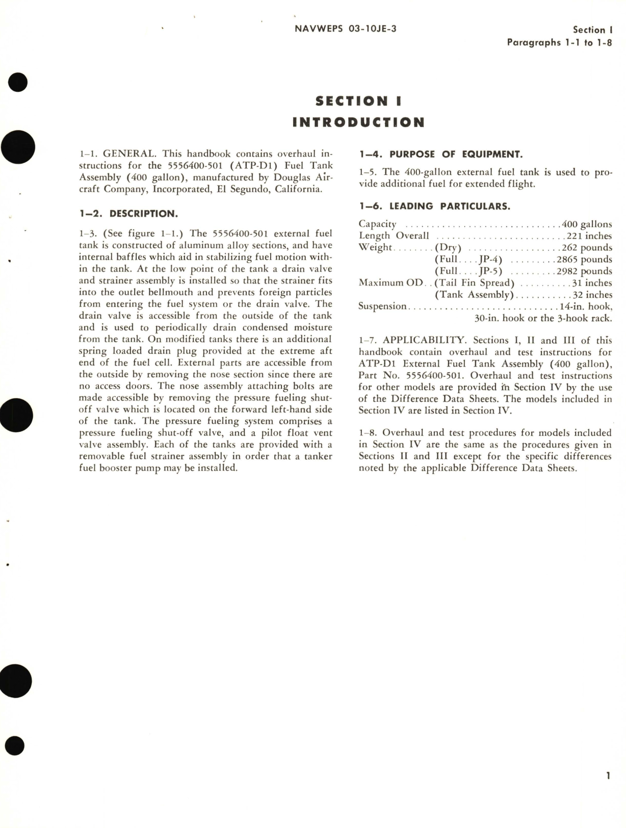 Sample page 5 from AirCorps Library document: Overhaul Instructions for Fuel Tank Assembly (400 Gallon) Part No. 5556400 (ATP-D1) 