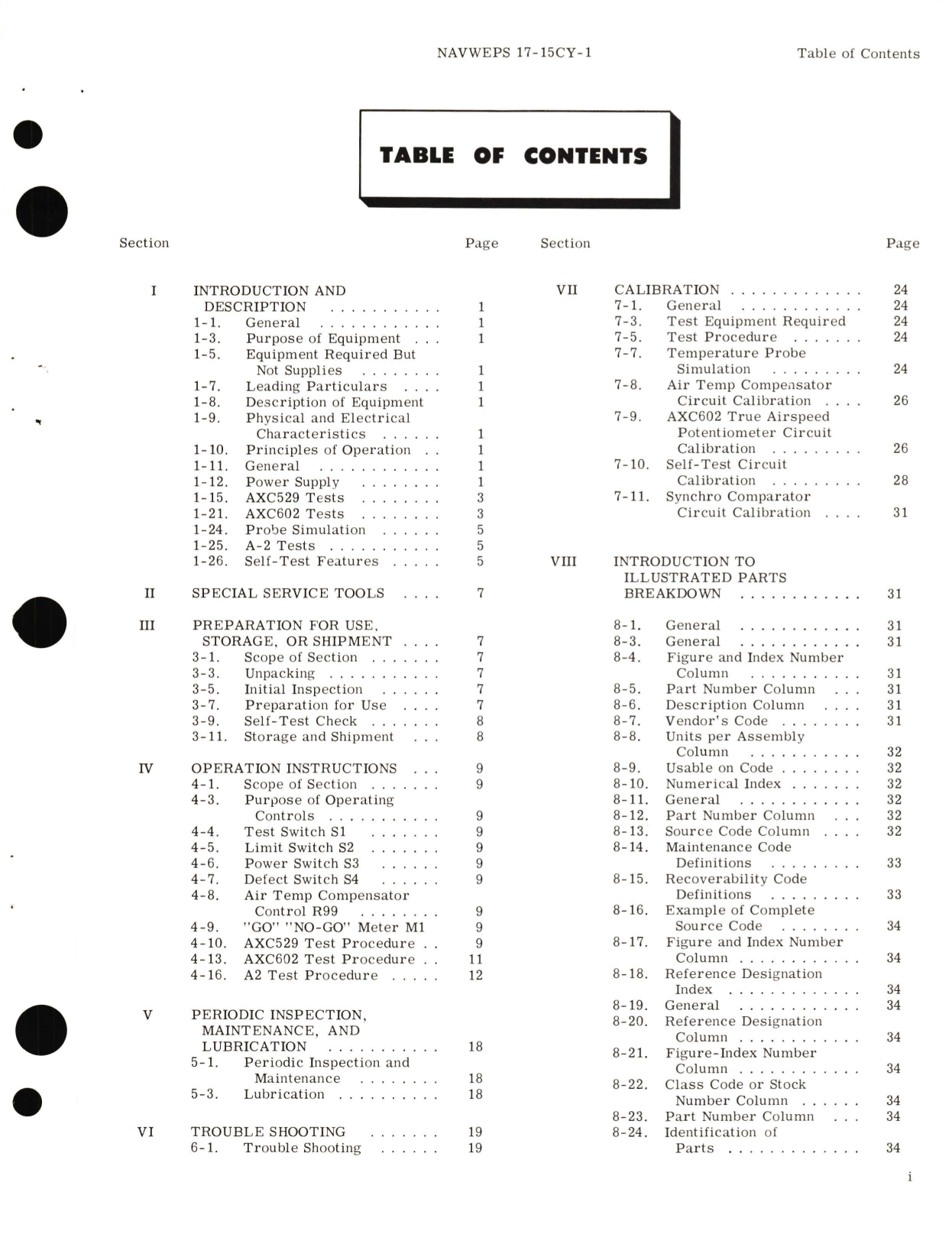 Sample page 5 from AirCorps Library document: Operation and Service Instructions with Illustrated Parts Breakdown for True Airspeed Computer Test Set Type No. WS2061 Part No. 817306