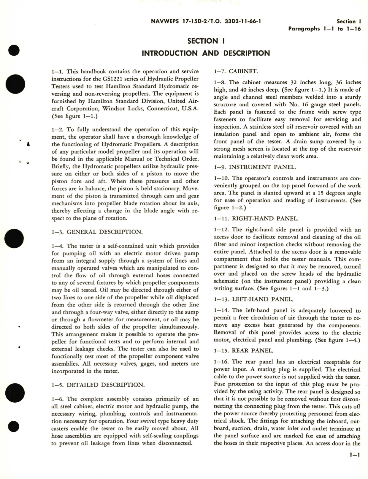 Sample page 5 from AirCorps Library document: Operation and Service Instructions and Illustrated Parts Breakdown for Hydraulic Propeller Tester Models GS1221