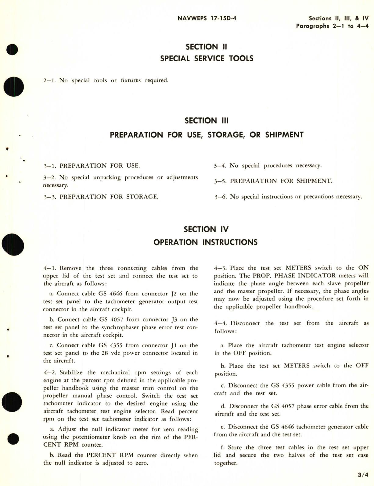 Sample page 7 from AirCorps Library document: Operation and Service Instructions with Illustrated Parts Breakdown for RPM & Phase Indicator Test Set GS3940