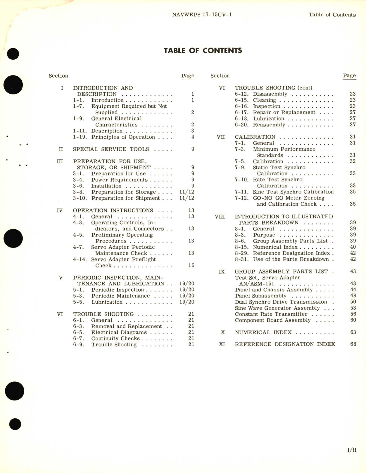 Sample page 5 from AirCorps Library document: Operation and Service Instructions with Parts Breakdown for Test Set, Servo Adapter AN/ASM-151 Parts No. GAEC 121SEAV114