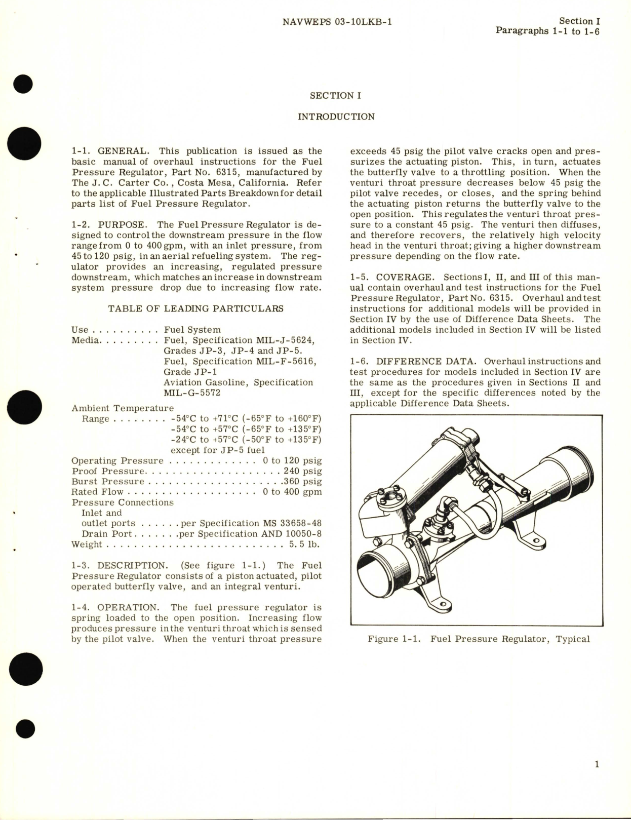 Sample page 5 from AirCorps Library document: Overhaul Instructions for Fuel Pressure Regulator Part No. 6315