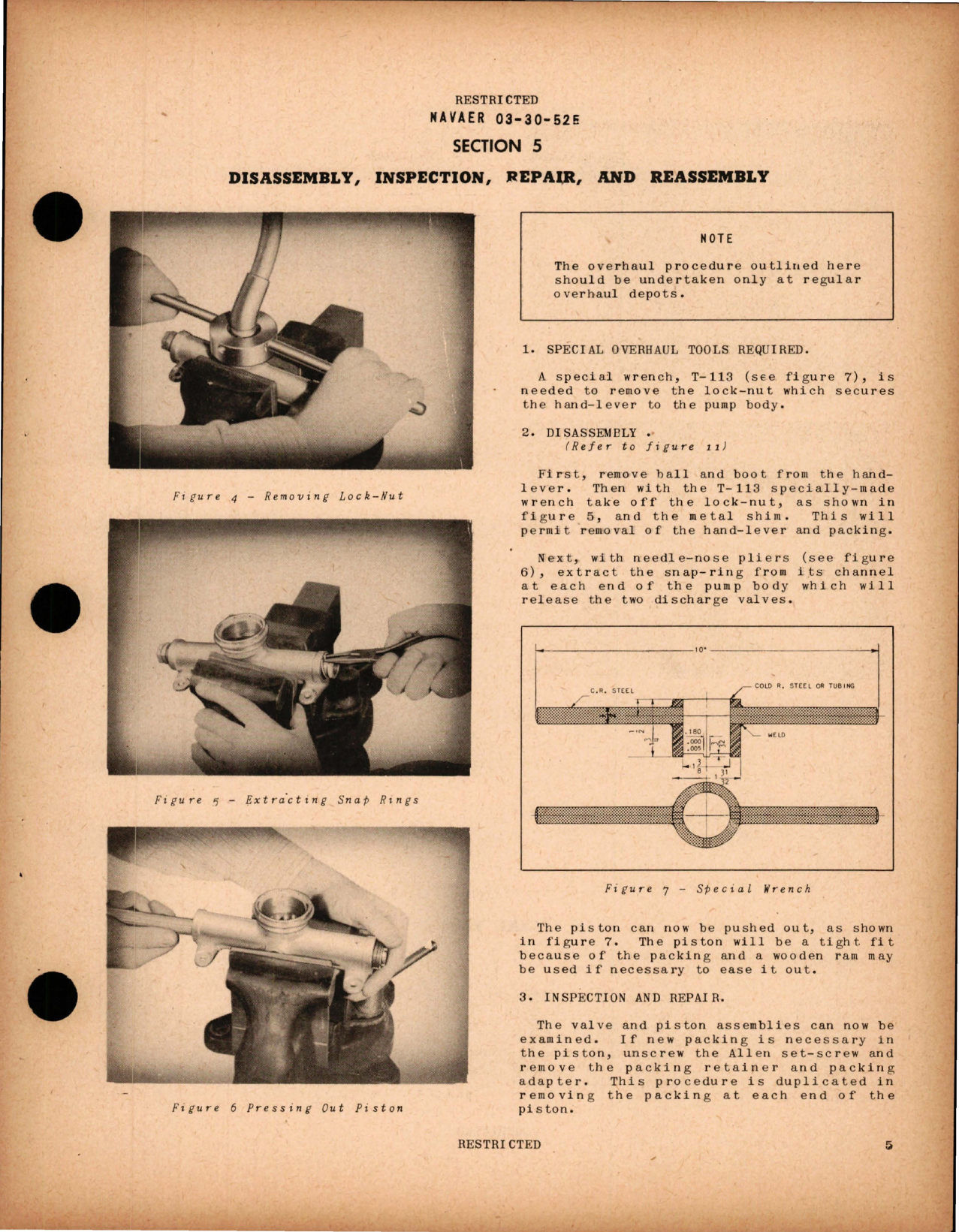 Sample page 9 from AirCorps Library document: Operation, Service & Overhaul Instructions with Parts Catalog for Hydraulic Hand Pump - 1H-260-K, 1H437-F, and 1H-623-A 