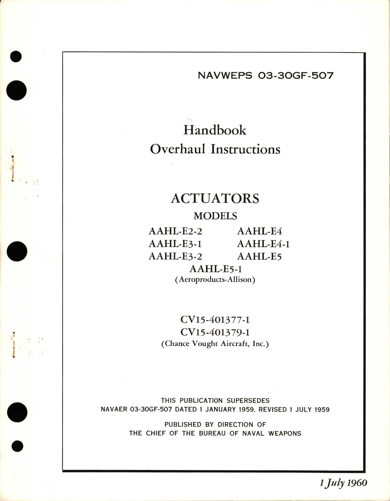 Sample page 1 from AirCorps Library document: Overhaul Instructions for Actuators 