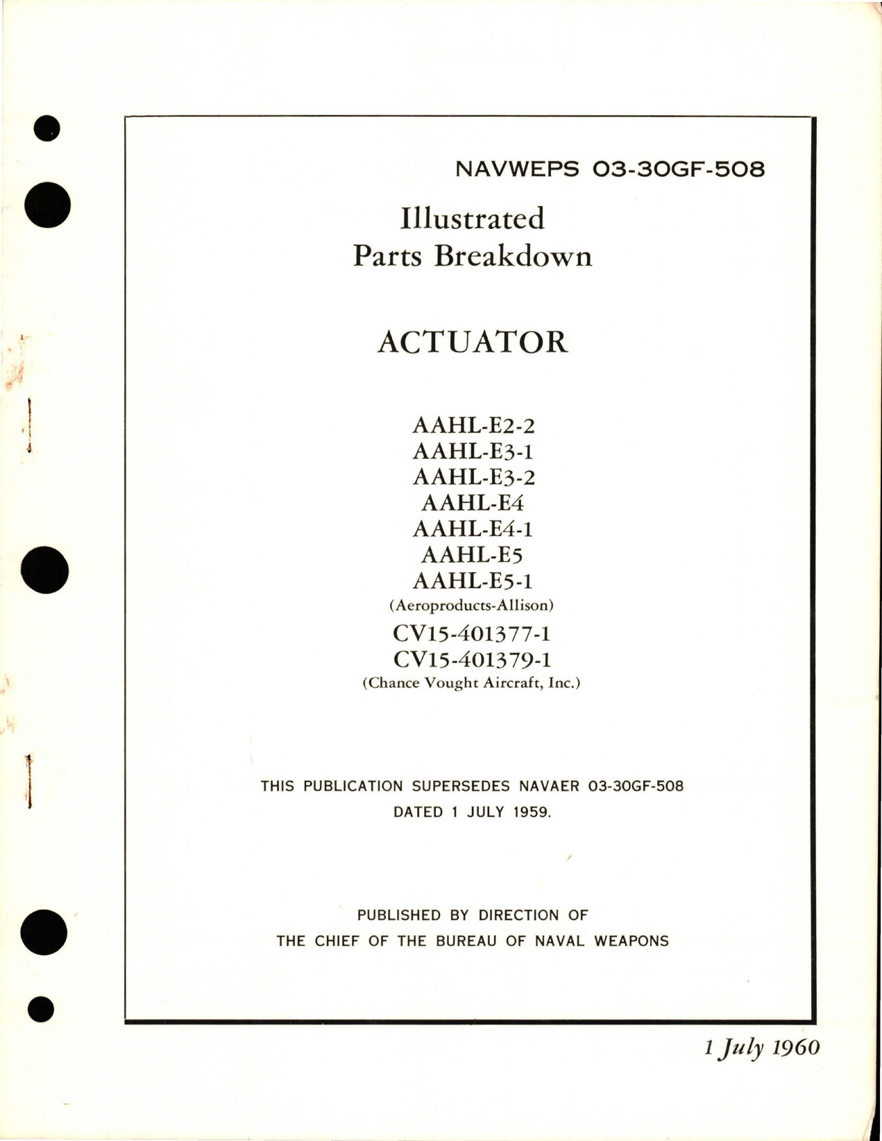 Sample page 1 from AirCorps Library document: Illustrated Parts Breakdown for Actuator