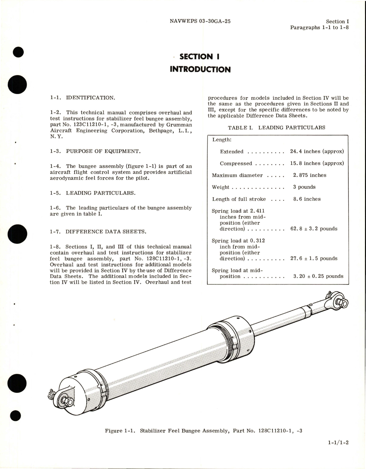 Sample page 5 from AirCorps Library document: Overhaul Instructions for Stabilizer Feel Bungee Assembly - Part 128C11210-1 and 128C11210-3 