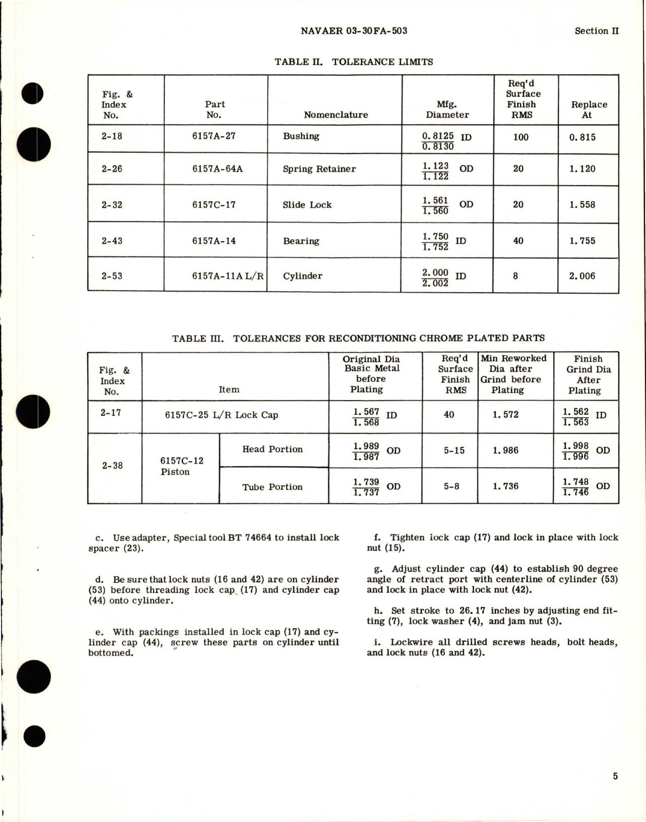 Sample page 7 from AirCorps Library document: Overhaul Instructions for Main Landing Gear Hydraulic Actuator Assembly - Parts 6157C, 6157D, 6157E, and 6157F