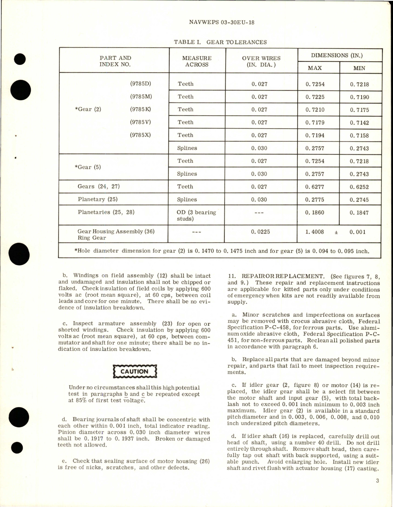 Sample page 5 from AirCorps Library document: Overhaul Instructions with Parts Breakdown for Motor Operated Gate Valve - Part AV16B1638B