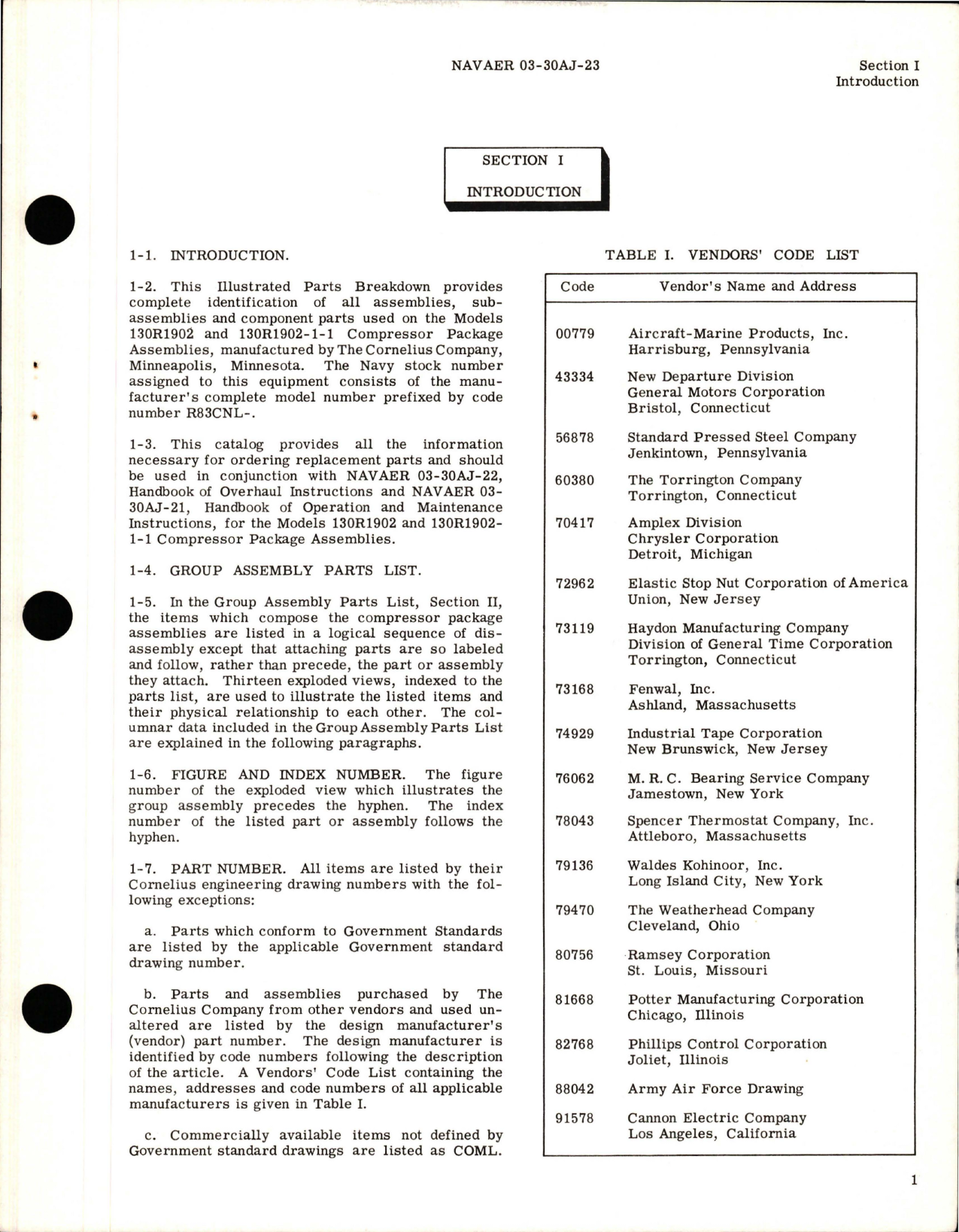 Sample page 5 from AirCorps Library document: Illustrated Parts Breakdown for Compressor Package Assembly - Models 130R1902 and 130R1902-1-1