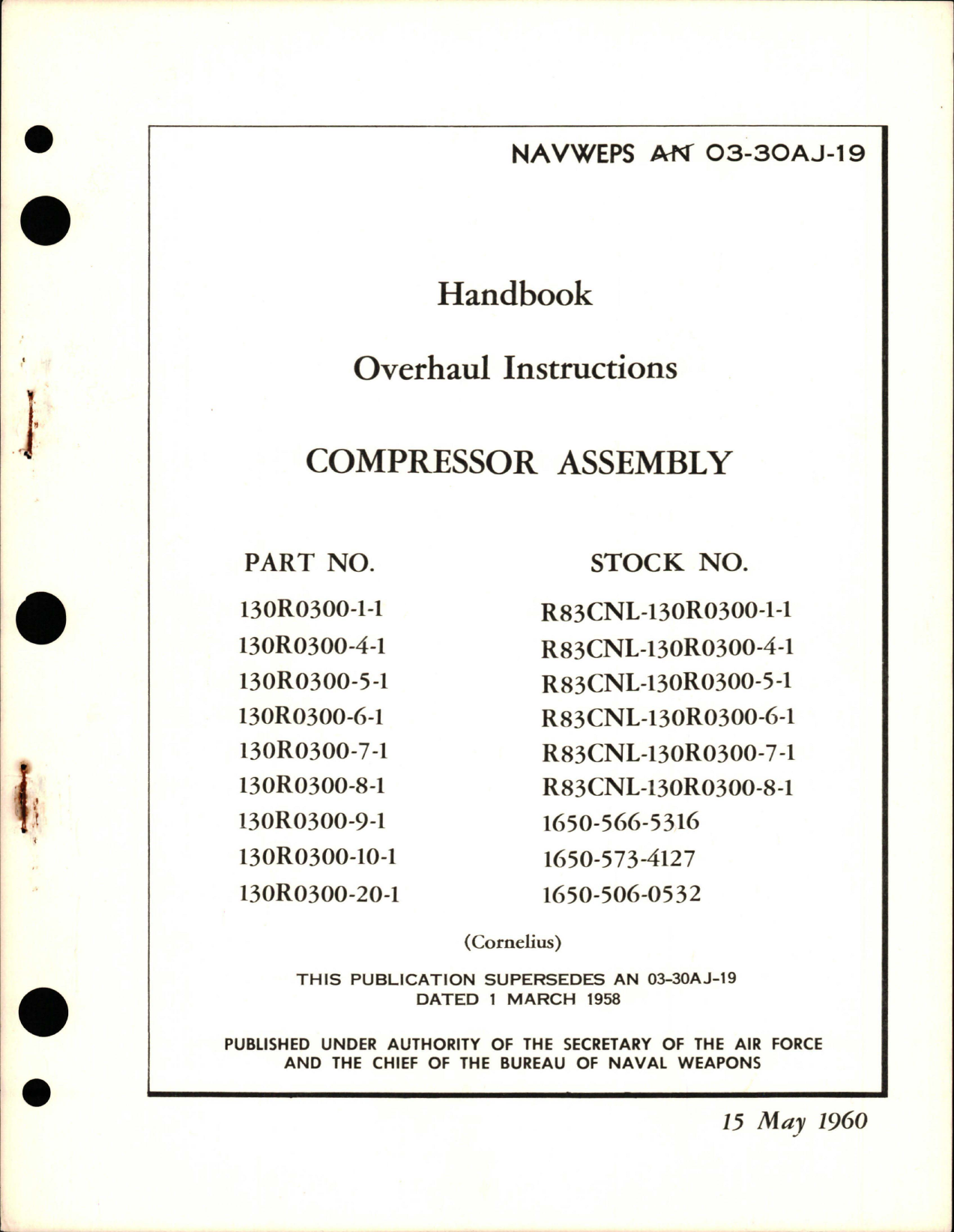 Sample page 1 from AirCorps Library document: Overhaul Instructions for Compressor Assembly