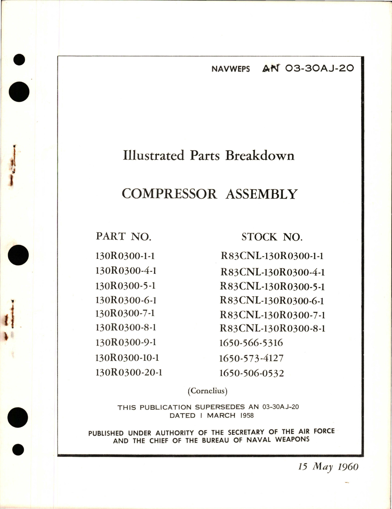 Sample page 1 from AirCorps Library document: Illustrated Parts Breakdown for Compressor Assembly