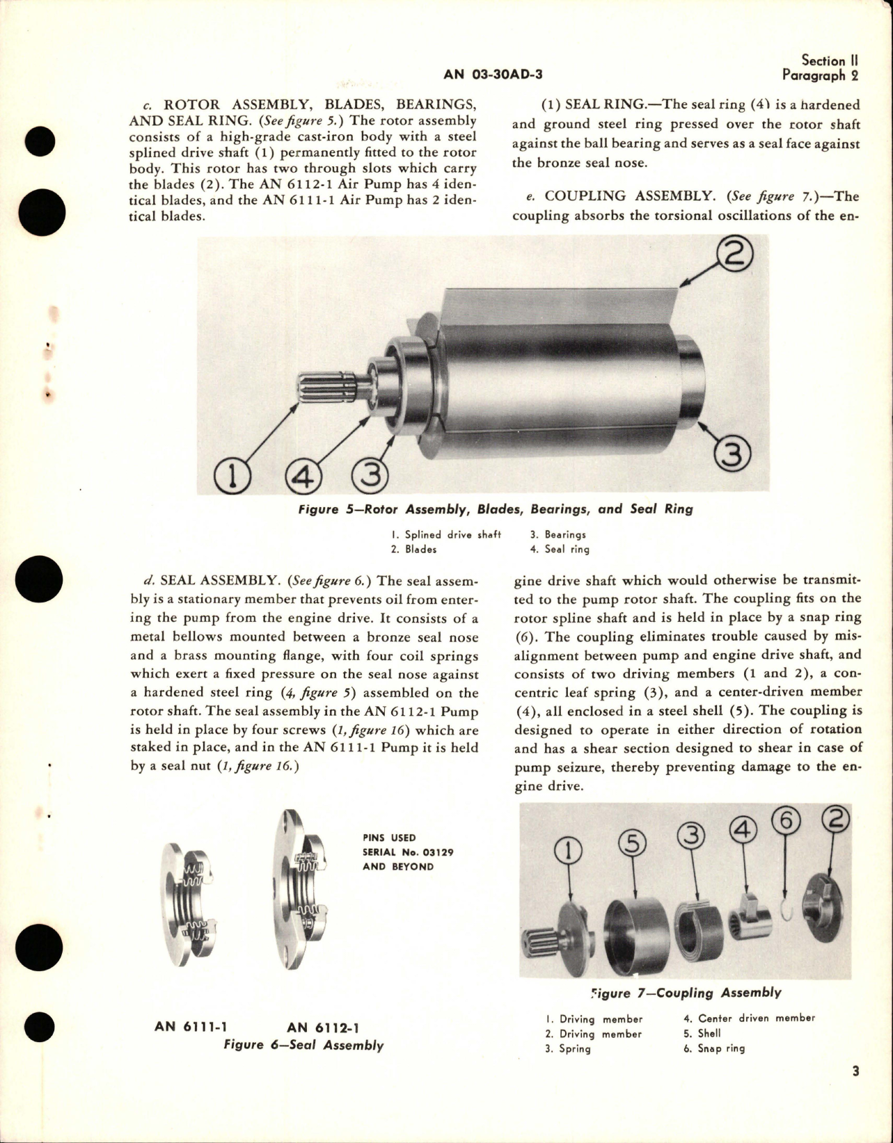 Sample page 7 from AirCorps Library document: Operation, Service and Overhaul Instructions with Parts Catalog for Air Pumps - Types AN6111-1 and AN6112-1 
