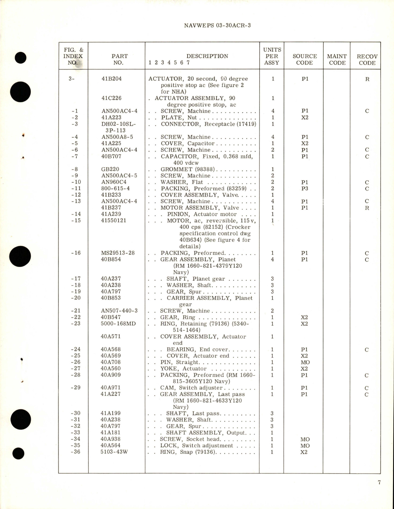 Sample page 7 from AirCorps Library document: Overhaul Instructions with Parts Breakdown for Motor Operated Air Shutoff Valve - Part 41D110 