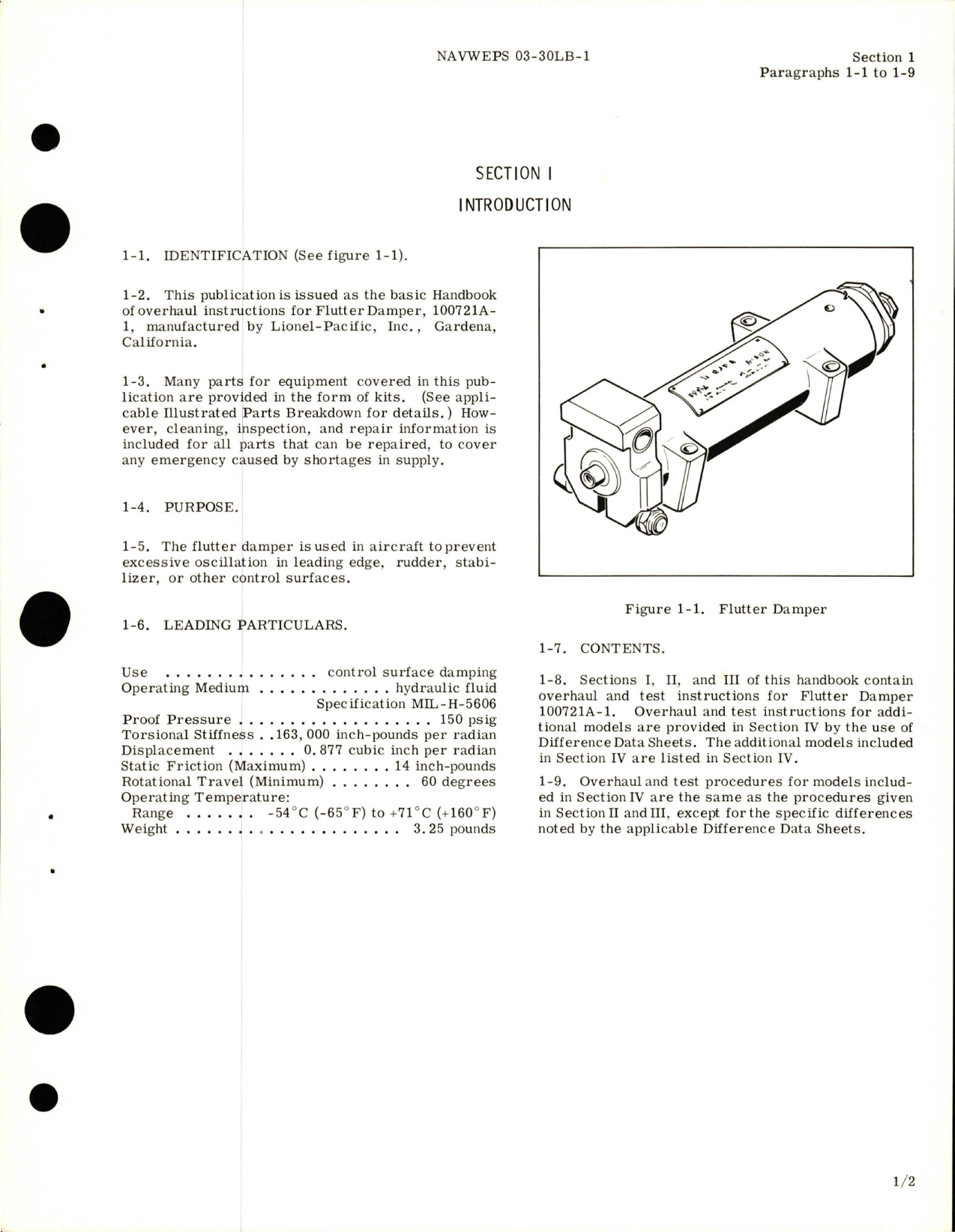 Sample page 5 from AirCorps Library document: Overhaul Instructions for Flutter Dampers - Parts 100721A, 100721A-1, 100721A-3, 100723A, and 100723A-1