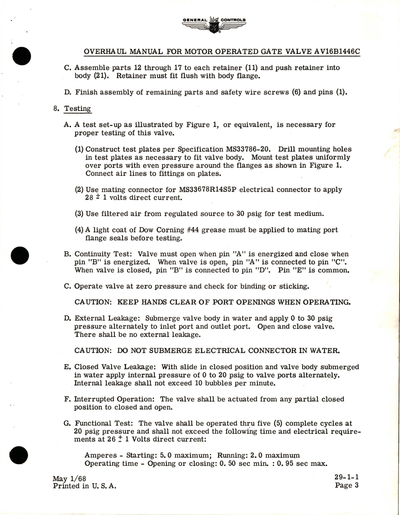 Sample page 5 from AirCorps Library document: Overhaul Manual with Parts Catalog for Motor Operated Gate Valve - AV16B1446C 